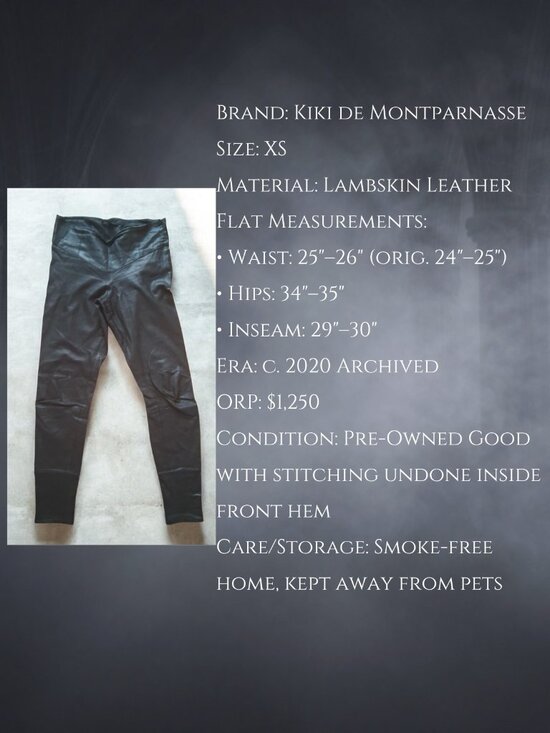 Kiki De Montparnasse Pants - 🪦 Kiki de Montparnasse Lambskin Leather Skinny Pant Size XS 🪦